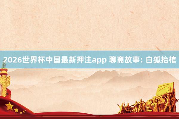 2026世界杯中国最新押注app 聊斋故事: 白狐抬棺
