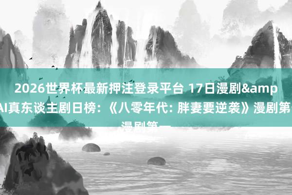 2026世界杯最新押注登录平台 17日漫剧&AI真东谈主剧日榜: 《八零年代: 胖妻要逆袭》漫剧第一