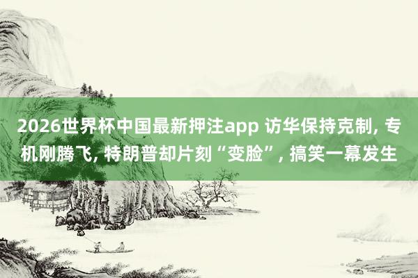 2026世界杯中国最新押注app 访华保持克制， 专机刚腾飞， 特朗普却片刻“变脸”， 搞笑一幕发生