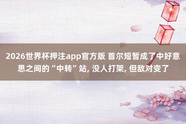 2026世界杯押注app官方版 首尔短暂成了中好意思之间的“中转”站， 没人打架， 但敌对变了