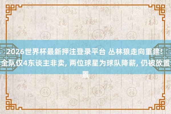 2026世界杯最新押注登录平台 丛林狼走向重建! 全队仅4东谈主非卖， 两位球星为球队降薪， 仍被放置