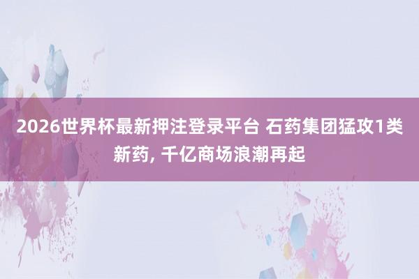 2026世界杯最新押注登录平台 石药集团猛攻1类新药， 千亿商场浪潮再起