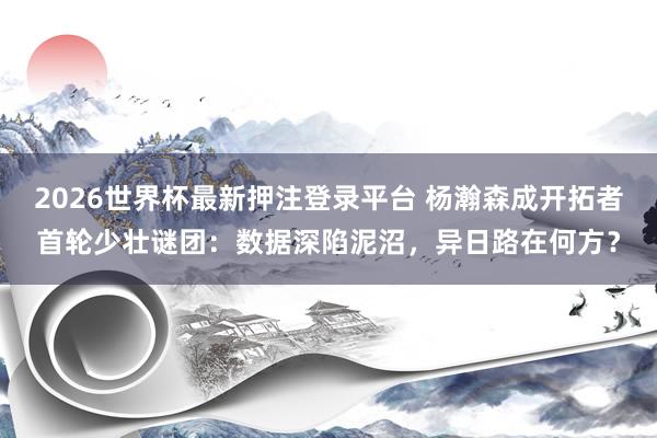 2026世界杯最新押注登录平台 杨瀚森成开拓者首轮少壮谜团：数据深陷泥沼，异日路在何方？