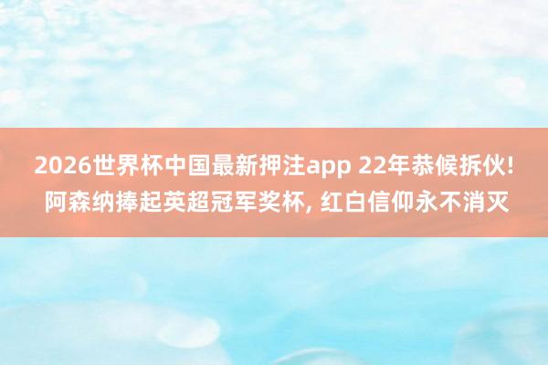 2026世界杯中国最新押注app 22年恭候拆伙! 阿森纳捧起英超冠军奖杯， 红白信仰永不消灭