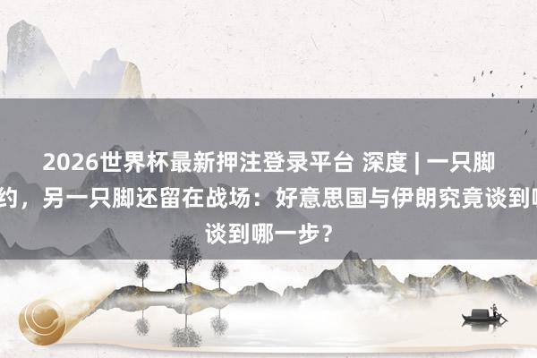 2026世界杯最新押注登录平台 深度 | 一只脚迈向公约，另一只脚还留在战场：好意思国与伊朗究竟谈到哪一步？