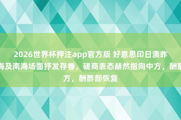 2026世界杯押注app官方版 好意思印日澳昨日就东海及南海场面抒发存眷，磋商表态赫然指向中方，酬酢部恢复