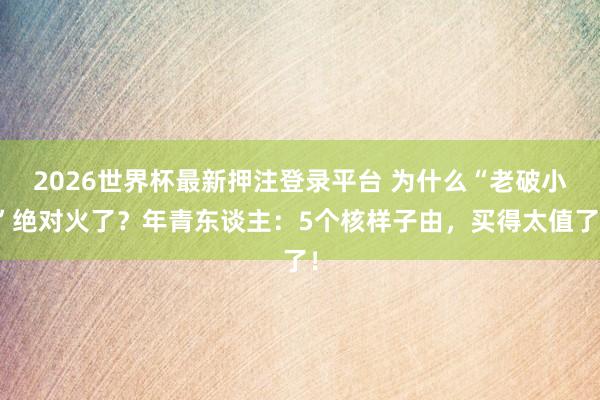 2026世界杯最新押注登录平台 为什么“老破小”绝对火了？年青东谈主：5个核样子由，买得太值了！