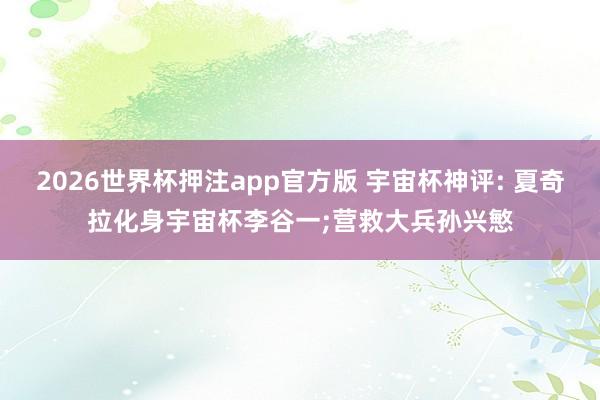 2026世界杯押注app官方版 宇宙杯神评: 夏奇拉化身宇宙杯李谷一;营救大兵孙兴慜