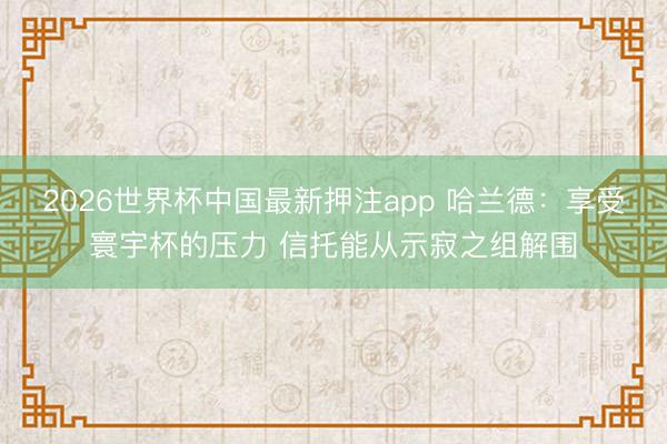 2026世界杯中国最新押注app 哈兰德：享受寰宇杯的压力 信托能从示寂之组解围